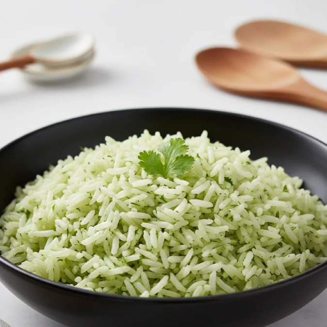 Arroz verde con cilantro