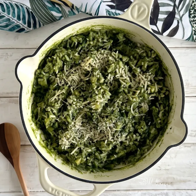 Arroz verde cremoso